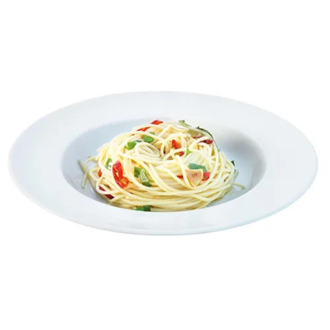 LSA Dine Pasta Porcelain Bowl Rimmed 30cm Set of 4 White