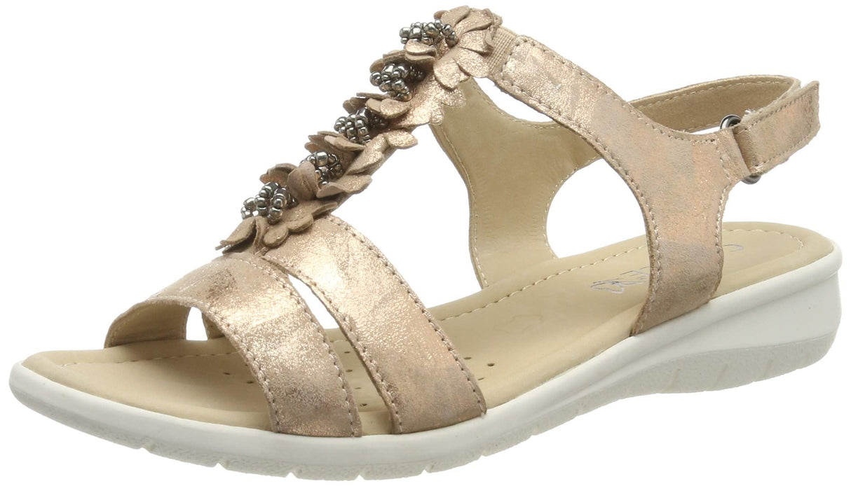 CAPRICE Women's Tiffi Ankle Strap Sandals - Rosegold UK 6
