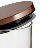 Clear Glass Cylinder Storage Jar with Bronze Lid 950ml