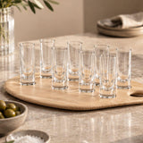 LSA Palette 10-Piece Shot Glass Set with Ash Wood Serving Tray