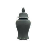 Grey Ceramic Lidded Vase H50cm Gloss Decorative Ornament
