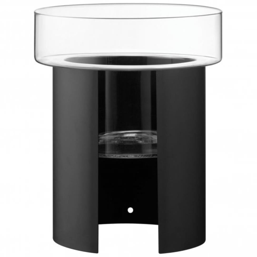LSA Terrazza Planter Pot Height 45cm Jet Black