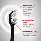 LG Reach Dual Sonic Toothbrush includes 4 Toothbrush Heads 27000 VPM Black