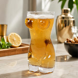 Body Shape Torse Pint Glass Clear
