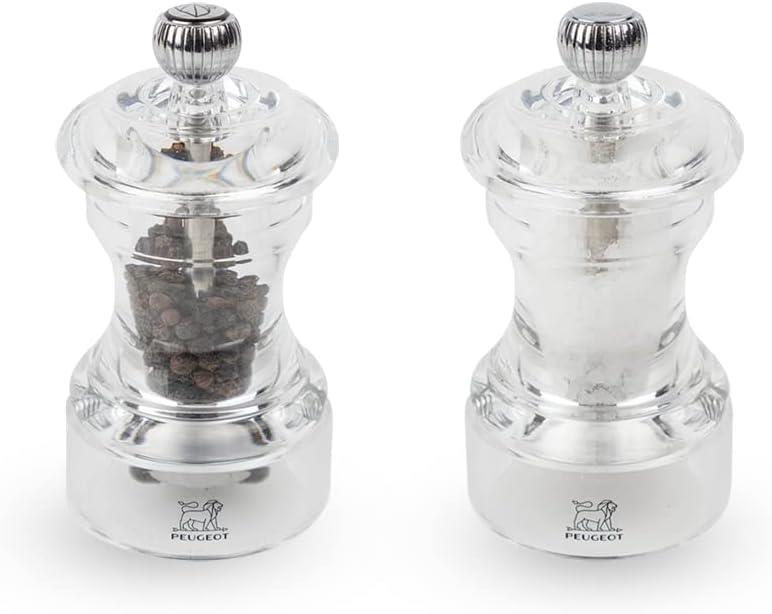 Peugeot Bistro Acrylic Salt and Pepper Mill 10cm Clear