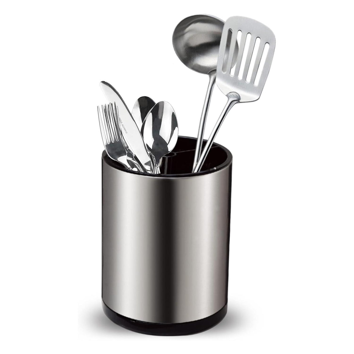 Deluxe Stainless Steel Rotating Cutlery Utensil Organiser