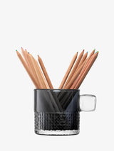 LSA Glass Tealight Holder with Handle 9cm Slate