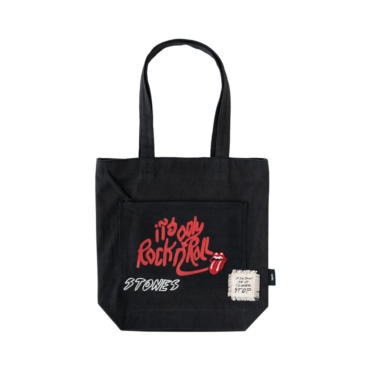 The Rolling Stones Premium Cotton Tote Shopping Bag Black