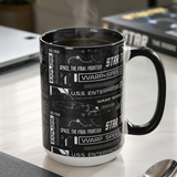 Star Trek Tech Black and White 444ml Mug The Final Frontier Design