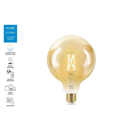 WiZ G125 LED filament bulb with tunable white light and smart dimming features