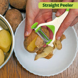 3-in-1 Food Straight Julienne Serrated Peeler for Vegetables and Fruit
