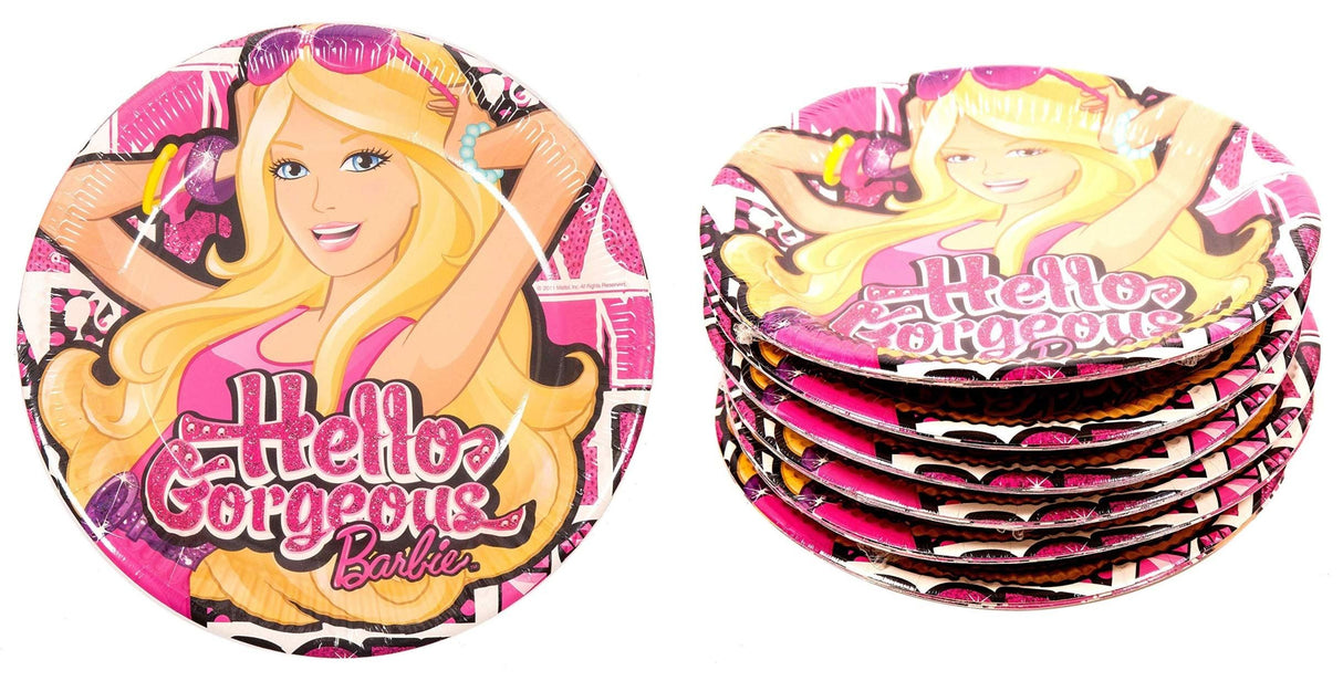 Barbie Kids Birthday Party Paper Plates - Set of 36