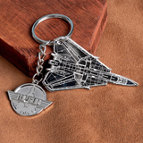 Top Gun Metal Fighter Jet Keyring Silver