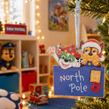 Paw Patrol Chase and Marshall North Pole Wooden Chritsmas Hanging Decoration