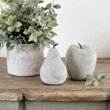 Modern Concrete Apple and Pear Decorative Ornament Set Grey