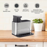 Kitchen Sink Organiser with 340ml Soap Dispenser Pump Silver