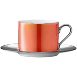 LSA Palazzo Porcelain Teacup and Saucer 250ml Orange