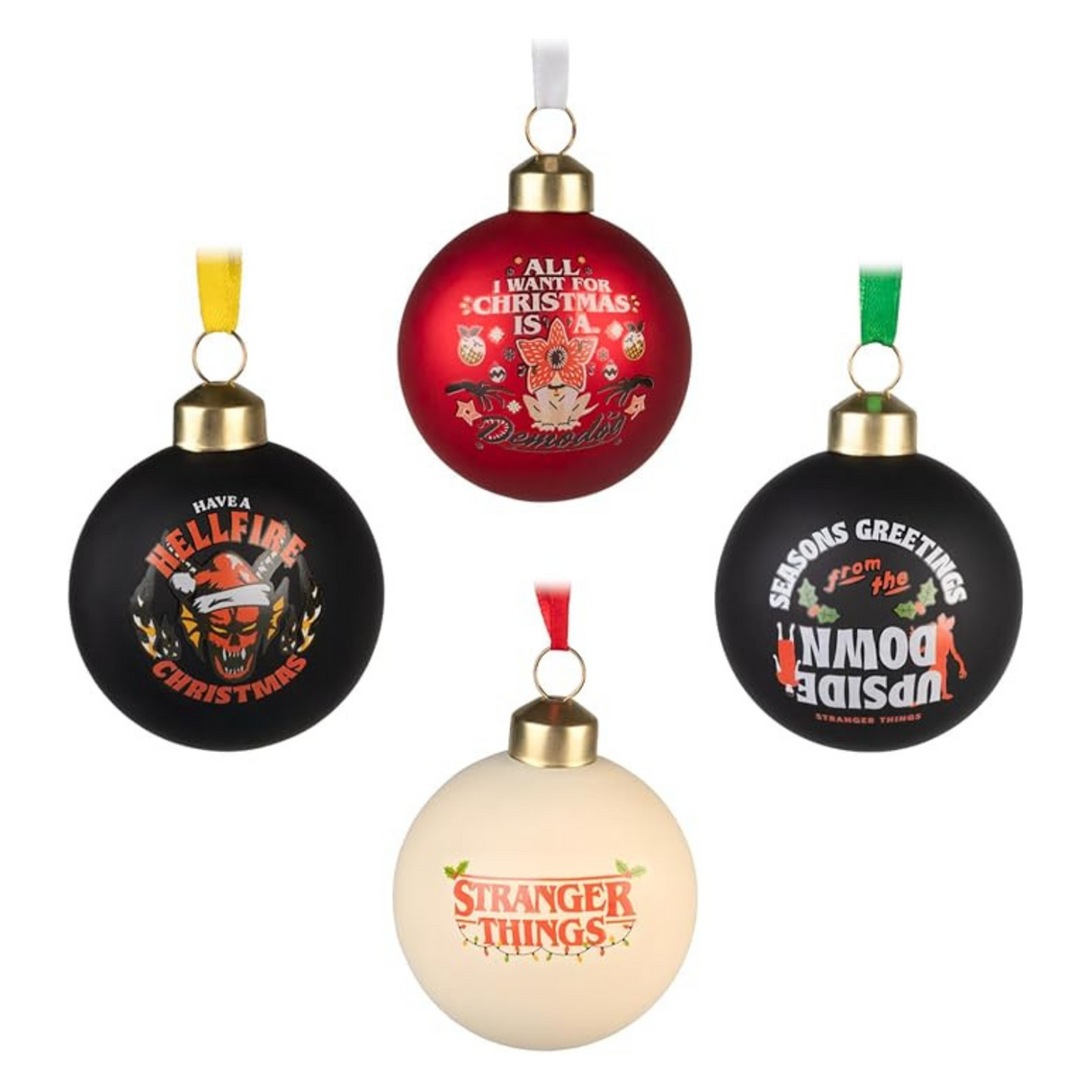 Stranger Things Set of 4 Christmas Baubles Multi