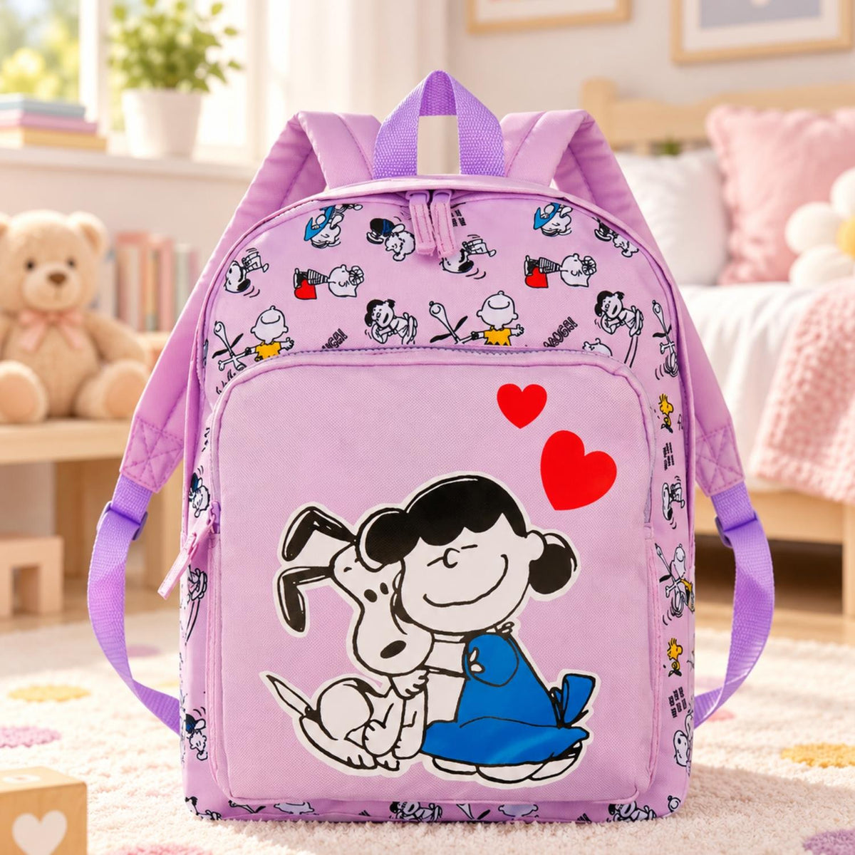 Girls' Peanuts Snoopy & Lucy Backpack Lilac