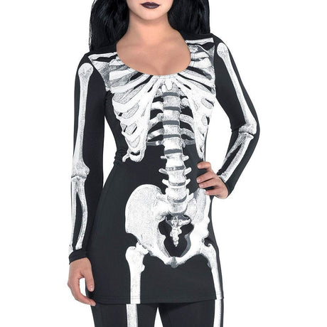 Women's Skeleton Bare Bones Halloween Costume - S