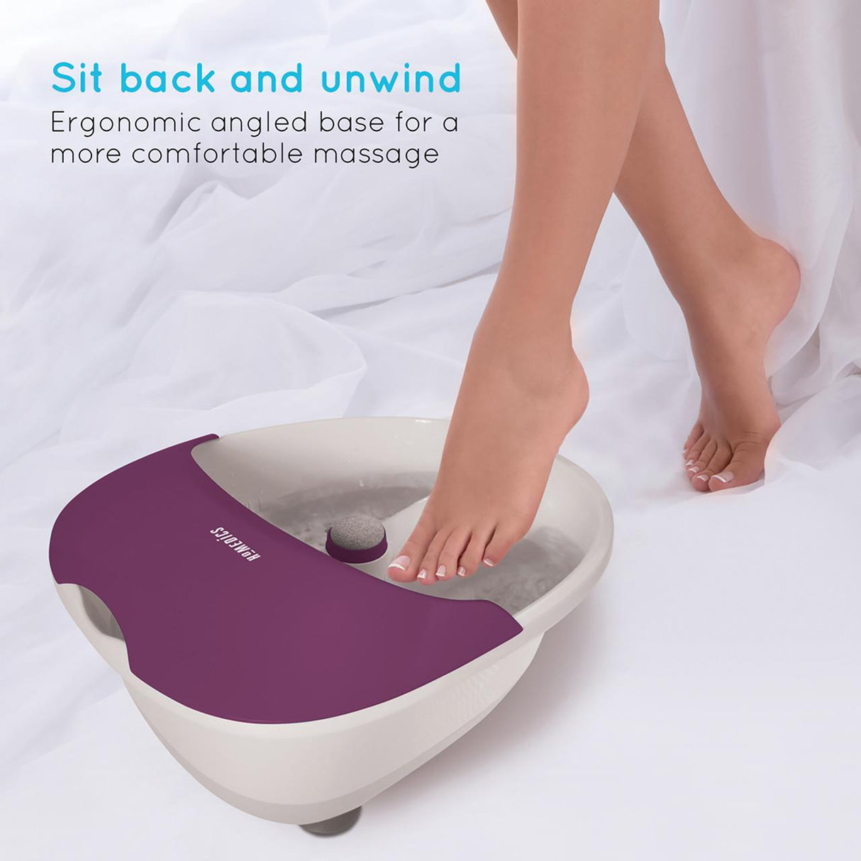 Homedics Luxury Foot Spa with Relaxing Hydro-Massage and Nail Care Kit Purple
