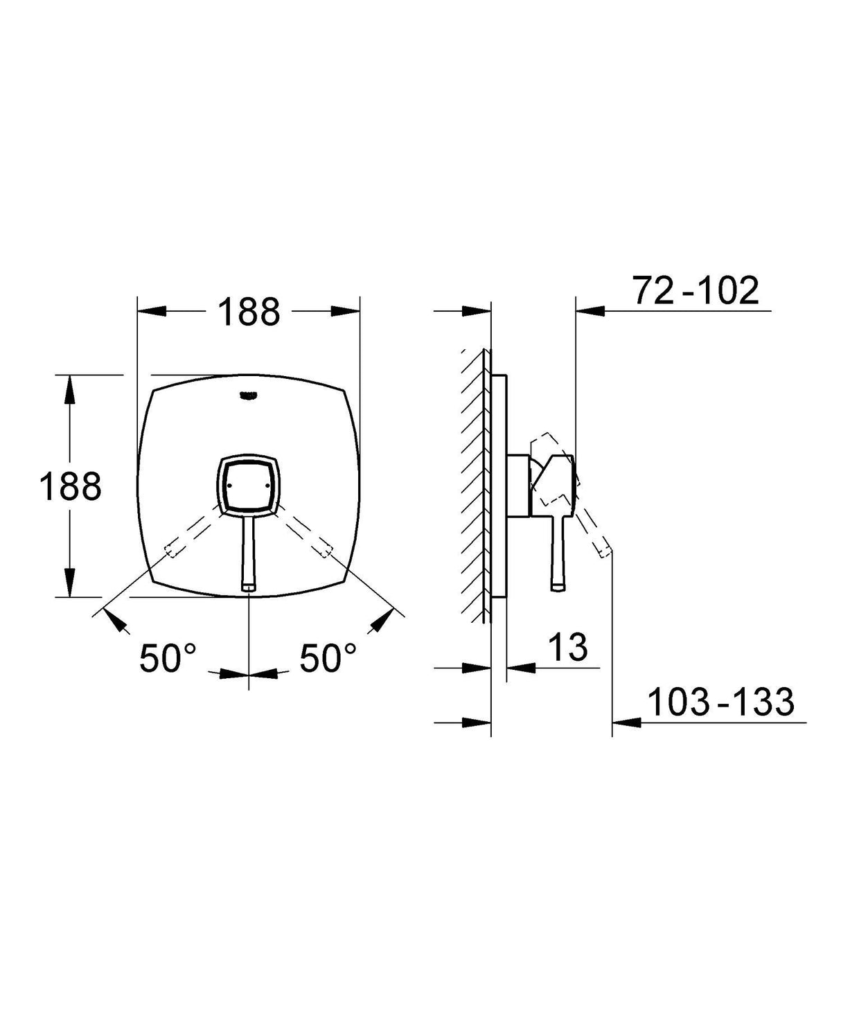 GROHE Grandera Single-Lever Shower Mixer Trim