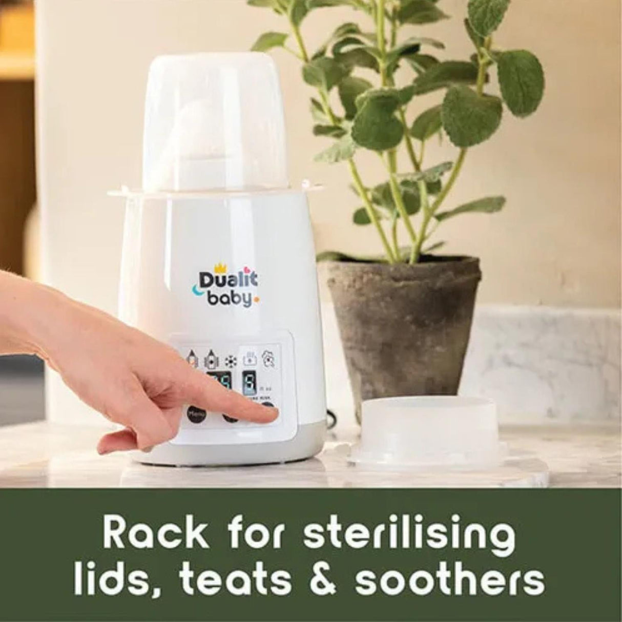 Dualit Baby Range Single Bottle Warmer White and Grey