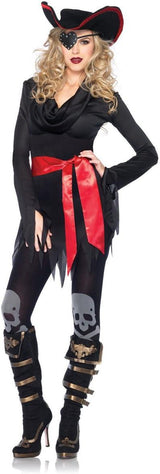 Leg Avenue Cowl Neck Tattered Dress Costume M/L Black