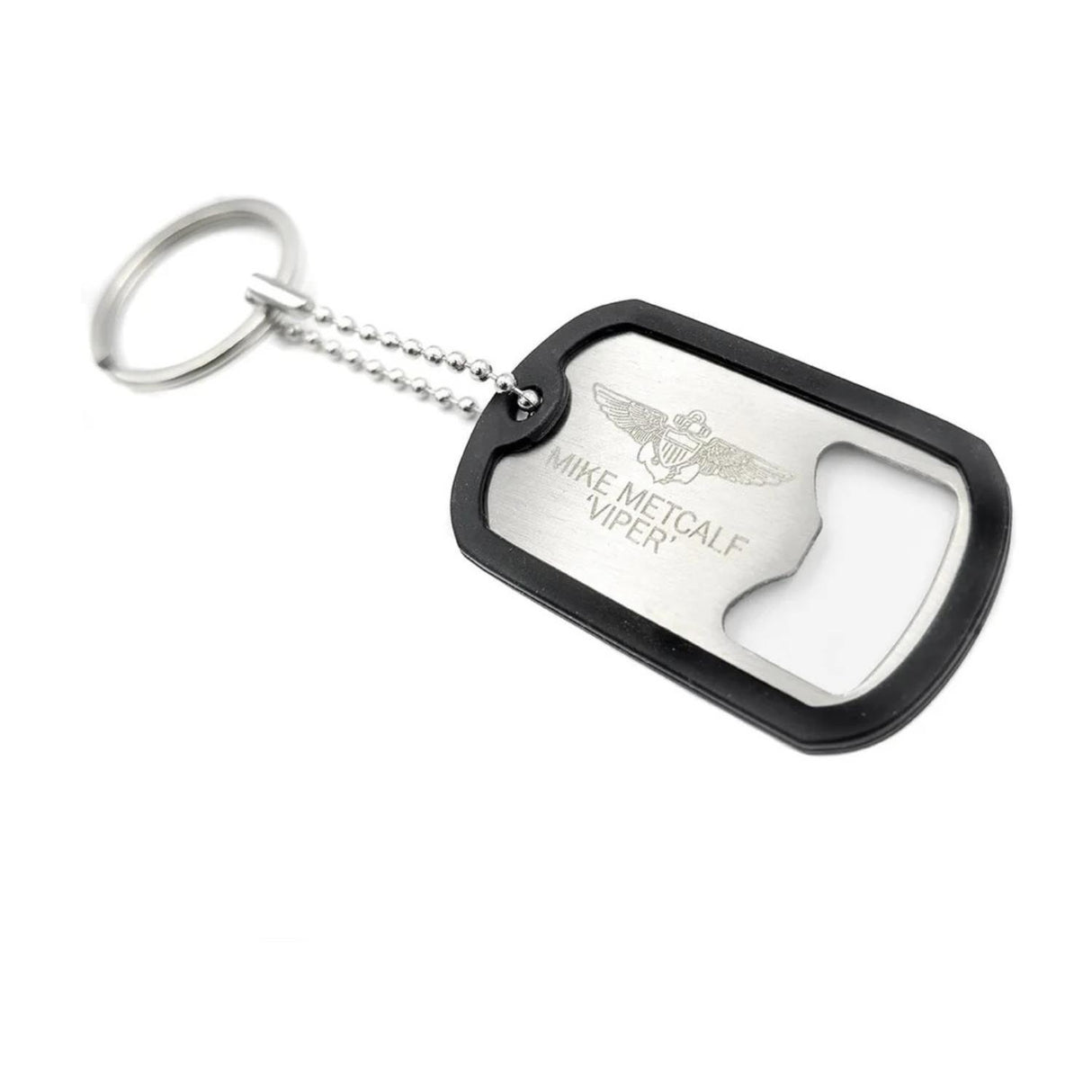 Top Gun Dog Tag Bottle Opener 1 of 5 Designs Selected at Random Silver