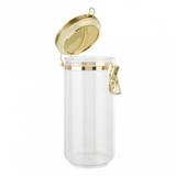 Large Gold Clip Canister Airtight Kitchen Storage Jar with Metal Lid