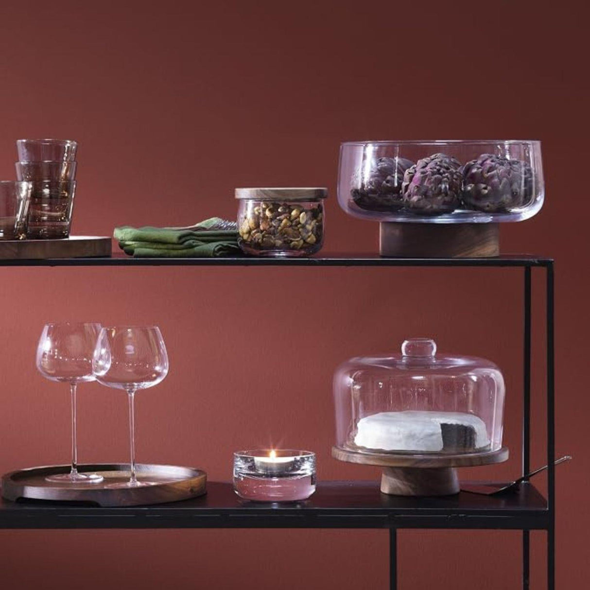 LSA City Walnut and Cork Serving Tray D40cm