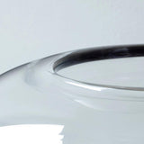 LSA Oblate Glass Vase Lantern 19.5cm with Walnut Base Clear