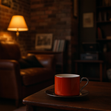 LSA Palazzo Porcelain Teacup and Saucer 250ml Orange