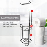 Free Standing Floor Toilet Roll Holder Black