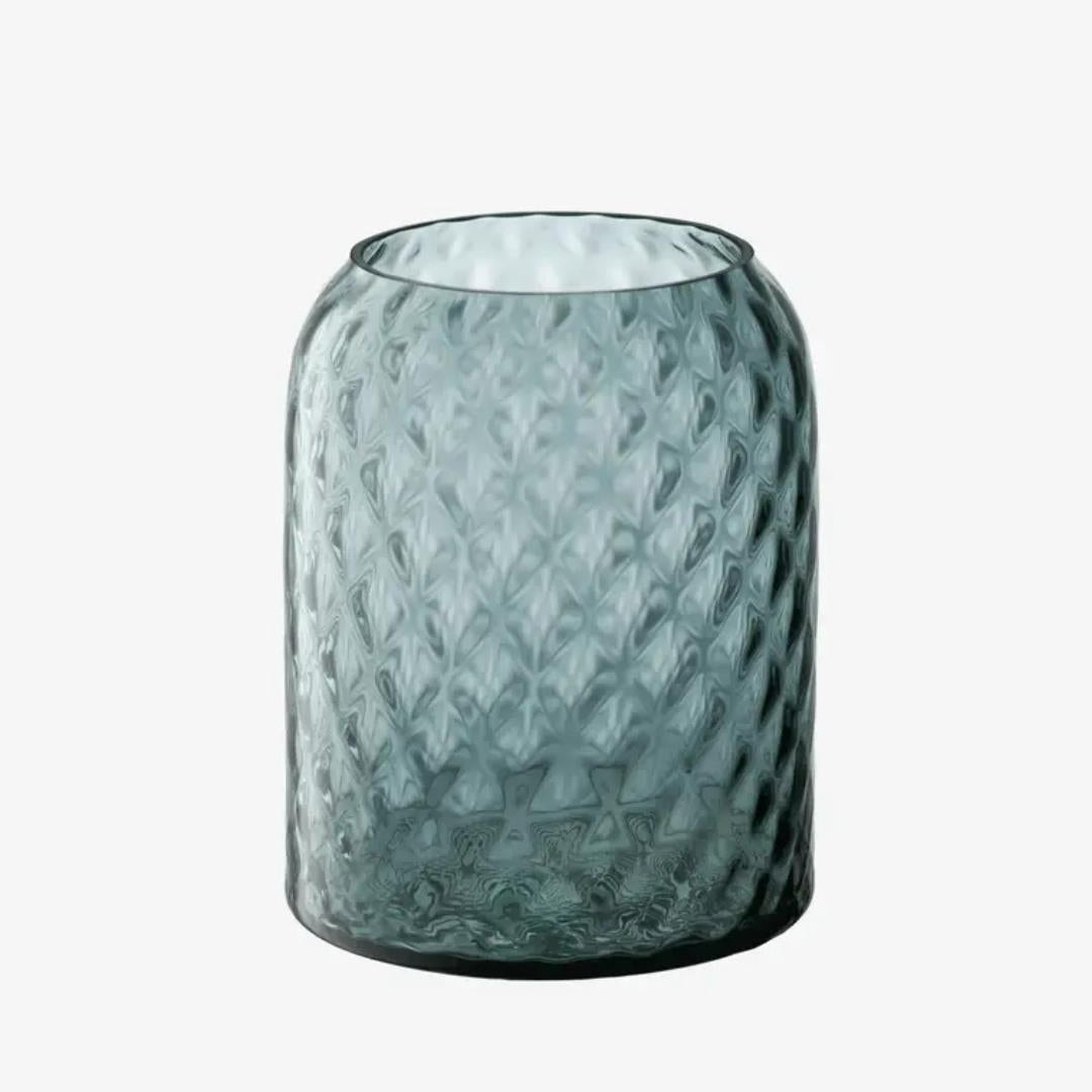 LSA Dapple Glass Vase Lantern Height 16cm Water Blue
