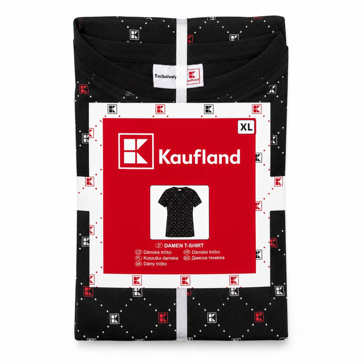 Kaufland Women's Black Logo Print 100% Cotton T-Shirt Size XL