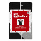 Kaufland Women's Black Grey and White 100% Cotton T-Shirt Size M