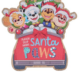 Paw Patrol Santa Paws Please Stop Here Wooden Door Hanger