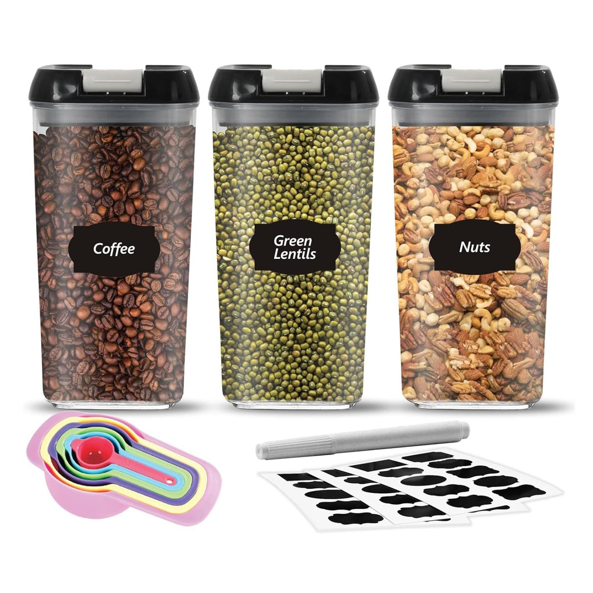 3 Piece 1.2L Food Storage Lock N Fresh Stackable Containers