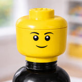 LEGO Head Water Bottle 0.4L Kids School Drink Flask H25cm Black