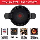 Tefal Titanium Excellence 24cm Non stick Stewpot Black