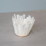 Selenite Crystal Stone Tea Light Candle Holder White