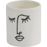 Small Dolomite Face Planter Black and White H10cm
