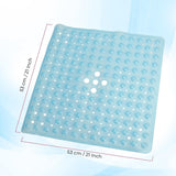 Non-Slip Durable Bath Shower Mat with Suction Cups 53cm x 53cm Blue