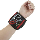 Magnetic Wristband Tool Holder with 15 Magnets and Storage Pockets Black