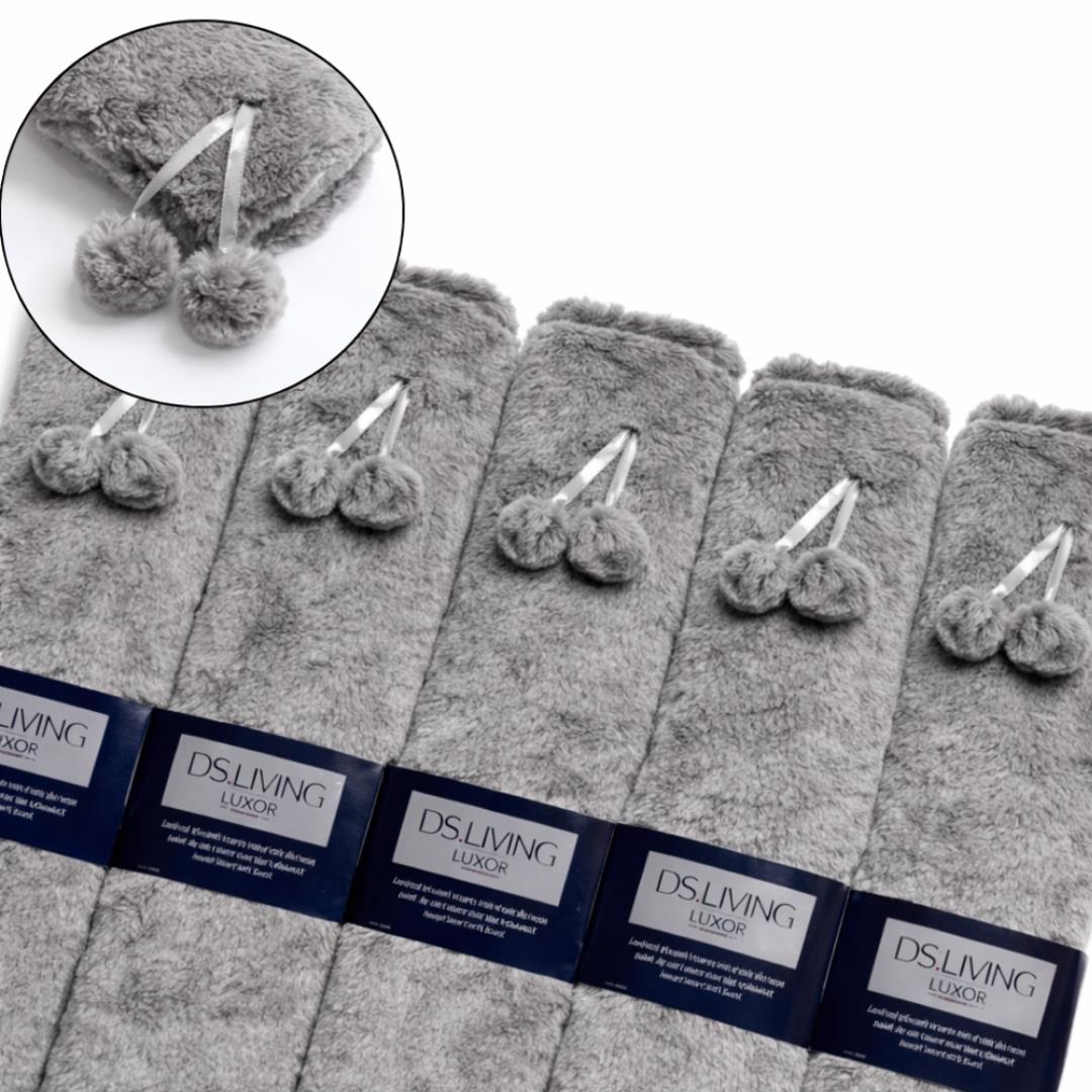 Luxor Extra Long Luxury Faux Fur Hot Water Bottle 49cm Grey