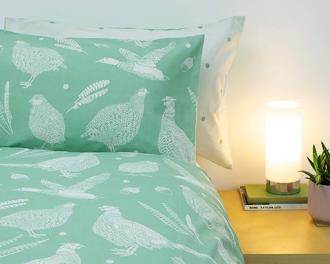 Creative Cloth Moorland Birds Superking Duvet Reversible Set Green