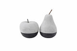 Modern Concrete Apple and Pear Decorative Ornament Set with Black Detail