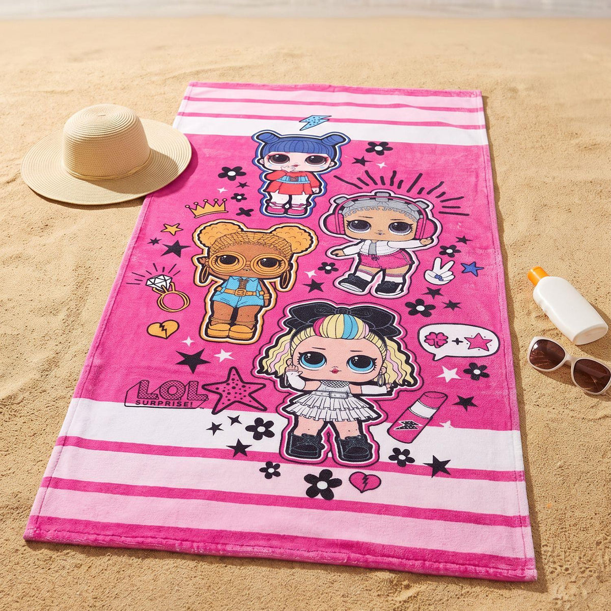 L.O.L. Surprise! Bath Beach Towel 70 x 140 cm Pink