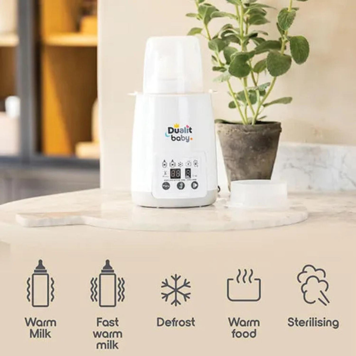 Dualit Baby Range Single Bottle Warmer White and Grey